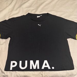 PUMA Black Tee with Yellow Highlights